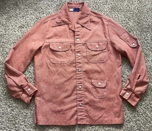 Vintage Sears Jeans Joint Snap Shirt Men Medium Three Pocket Epaulet Utility - Picture 1 of 8