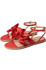 New in Box JACK ROGERS Heidi 100% Leather Bow T-Strap Sandals Size 9.5~ $168 - Picture 1 of 6