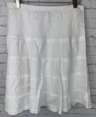 Falda informal Soft Surroundings para mujer blanca línea A de lino mediana/grande? Foto 1 de 4