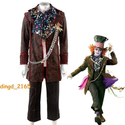 Alice in Wonderland Anime Mad Hatter Costume Cosplay Clothing Outfit Halloween - Photo 1/4