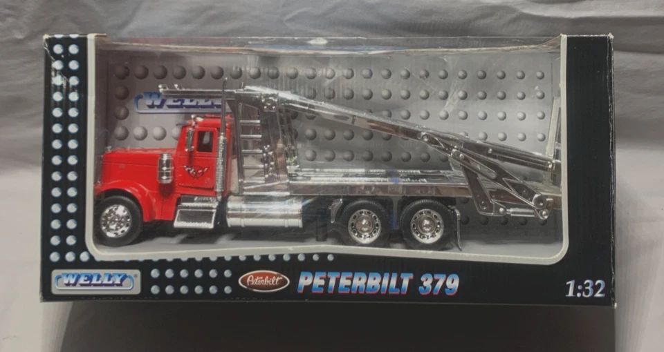 WELLY Red PETERBILT  Model 379 Car Hauler Truck 14"  NIB - Image 1 of 4