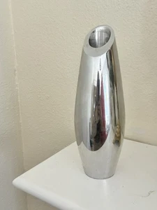 NAMBE Studio Silberlegierung Offset Vase 1994 Karim Rashid 12" Vintage #6072 - Bild 1 von 12