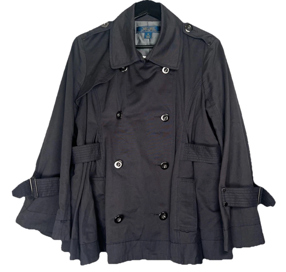 Chaqueta Mujer Millard Fillmore Talla M Gris Botón Doble Pecho Ajustable Foto 1 de 4