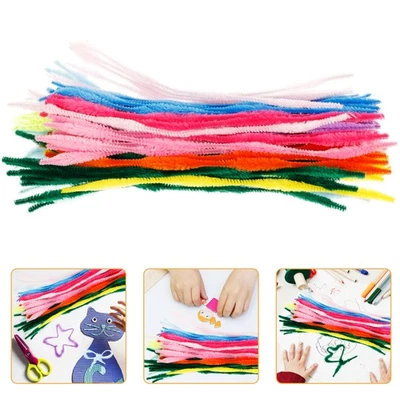 100 Pcs Crafts Pipecleaners Tinsel Sticks Chenille Stems Bulk - Image 1 of 4