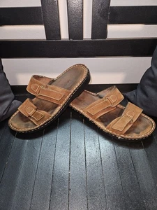 Minnetonka – Damen-Lederpantoletten mit Doppelriemen – Größe 9 (5453) - Bild 1 von 9