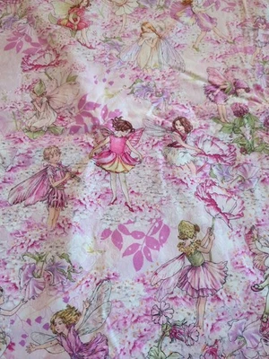 Tela de algodón floral rosa de hadas con flores de pétalo 4 años 16" X 42" Michael Miller 2011 Foto 1 de 4