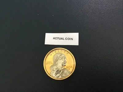 2004 P Sacagawea Platinum & Gold Highlighted $1 Coin - Image 1 of 4