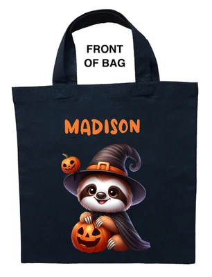Sloth Trick or Treat Bag, Sloth Halloween Bag, Sloth Halloween Accessory - Image 1 of 3