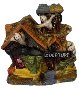 Spooky Hollow Ceramic Vintage Old Halloween Ghost Sculpture House Store 4-1/2” - Picture 1 of 18