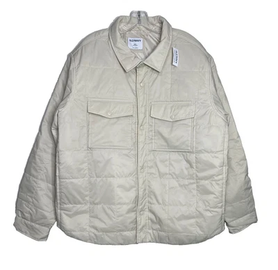 Chaqueta acolchada Old Navy para hombre XXXL beige resistente al agua nailon ligera Foto 1 de 4