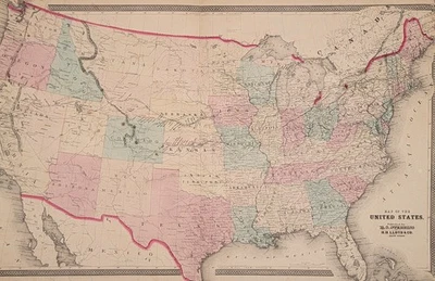 Mitchell Jr. 1860 - Mapa del condado de Texas - Mapa Atlas original coloreado a mano Foto 1 de 4