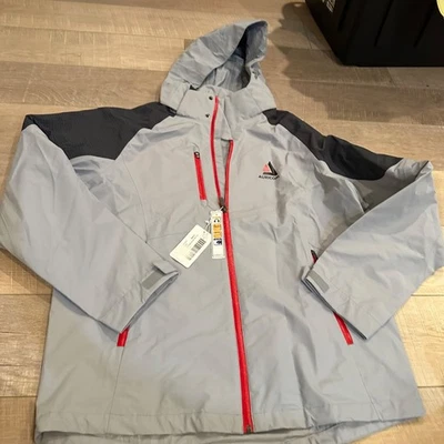 NORTH END SPORT GRAY AND RED RAIN JACKET COAT NWOT LARGE - Image 1 of 4