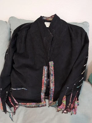 Chaqueta/Blazer mediano de perejil y salvia con mangas coloridas boho sauce Foto 1 de 4