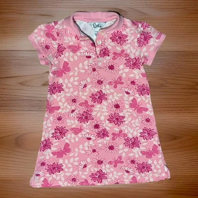Vestido Polo Lilly Pulitzer De Colección Etiqueta Blanca Rosa Flores Mariposas Niñas 4 Foto 1 de 4