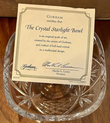 Gorham Crystal Small Starlight Bowl New Made in Czech Republic W/Certificate - Image 1 of 4