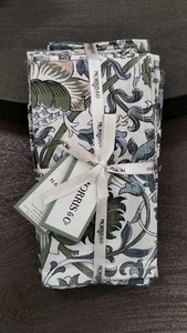 William Morris LODDEN LUXURY DINNER NAPKINS Fabric Cloth Floral set 8 cotton NEW - Picture 1 of 24