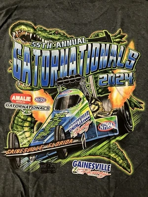 CAMISETA EVENTO NHRA DRAG RACING OFICIAL 2024 GATOR NATIONALS gris talla XL Foto 1 de 4