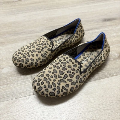 Rothy's Girls Kids Loafer Leopard Print Knit Fabric Slip On Everyday Shoe Size 3 - Image 1 of 4