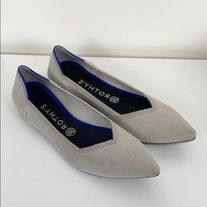 Rothy's Gray Women's 10 Birdseye Flats Flax Pointed Toe Washable - Picture 1 of 8
