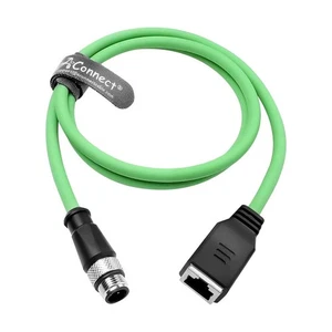 15m/49.2ft M12 D-Code 4-Pin Male to RJ45 Female Ethernet Cable Cat6a Industrial - Picture 1 of 5