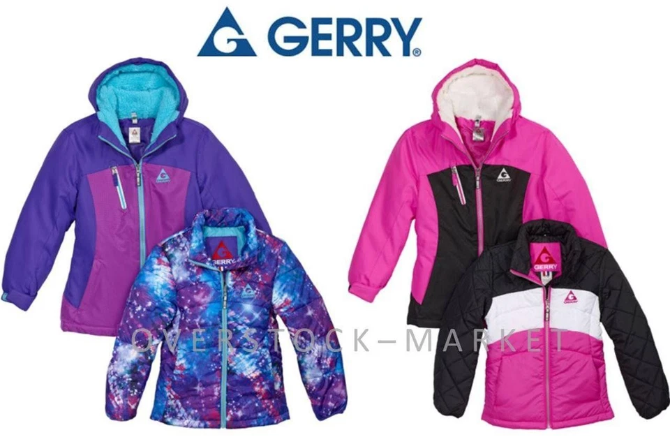 NEW GIRLS GERRY 3 IN 1 SYSTEMS JACKET W/ HEADBAND WIND & WATER RESISTANT VARIETY - Image 1 of 1