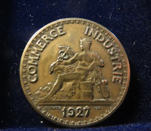 France Bon pour 2 Francs 1927 Chambre de Commerce jolie monnaie rare - Imagen 1 de 3