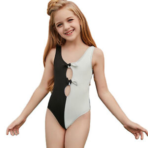 Girls Kids One Piece Skirt Swimsuit Swimwear Bathing Suit US SZ6 8 10 12 dx-1513