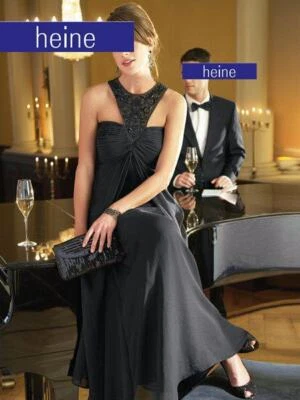 NEU TRAUMHAFTES ABENDKLEID GEORGETTE mit CHASUBLE 34 HEINE schwarz 199€ *049834 - Bild 1 von 4