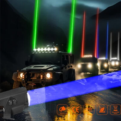 Para Polaris RZR XP UTV ATV 2x LÁSER SIN LÁTIGO RGB LED Luces Látigo Antena Control Remoto Foto 1 de 4