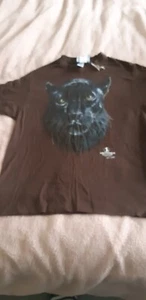 Age 12 LORO PARQUE FUNDACION PANTHER BROWN T SHIRT; TENERIFE SPAIN NEW WITH TAGS - Picture 1 of 2