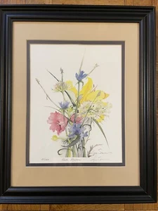 Lyn Snow Signed/Numbered ‘Pink Mallow’ Print, 13”x16”, Black Frame, 251/1500 - Picture 1 of 9