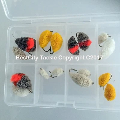 Fliegenfischen Box Set Plätzchen Brot Fly Pack 16 Gemischte Größen 4-12 #343 - Bild 1 von 3