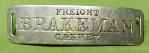 Chicago & North Western Railroad sign C&NW Railway BRAKEMAN PIN RAILROAD BADGE - Picture 1 of 4