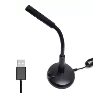 Desktop Mini Condenser Microphone USB Computer Mic Recording For Laptop PC - Picture 1 of 3