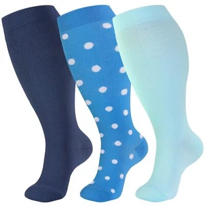 Plus Size Compression Socks Wide Calf 20-30mmHg Extra Wide Knee High - Picture 1 of 6
