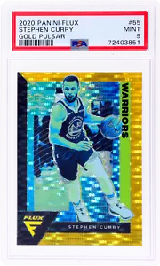 2020 Panini Flux Stephen Curry Gold Factory Pulsar Prizm #55 PSA 9 - Picture 1 of 2