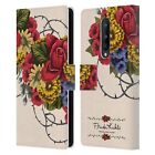 Official Frida Kahlo Red Florals Leather Book Wallet Case For Oneplus Phones