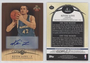 2008 Topps Hardwood Mahogany Wood Signatures /9 Kevin Love #105 Rookie Auto RC