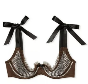 Victoria’s Secret Dream Angels Open Quarter Cup Bra Rhinestone Bling Bows 34C - Picture 1 of 4