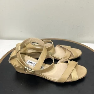 Jimmy Choo CHIARA Demi-Wedge Crisscross Sandale Nude Beige US 7 - 37,5 FLECKEN* - Bild 1 von 15