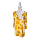 J Crew Yellow Floral Gauze Tunic Top Size M Medium Yellow Cover Up