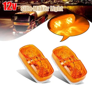 2X 10 LED Side Marker Amber Indicator Light Bullseye 2x4 inch Truck Trailer AU - Picture 1 of 9