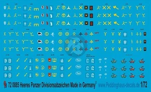 Peddinghaus 1/72 Wehrmacht Panzer-Division German Armored Unit WWII Markings 885 - Picture 1 of 1