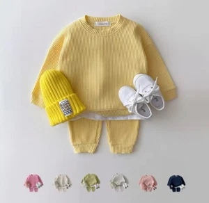 Baby Cotton Tracksuit Set for Boys and Girls - 2PCS Pullover Top & Pants - Picture 1 of 18