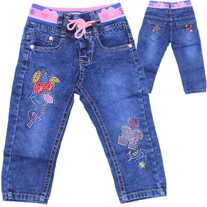 Mädchen Baby Kinderhose Jeans Hose Kinderjeans elastischer Bund mit Gummizug - Bild 1 von 3