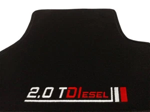 Velour floor mats for VW Fox (2003 - 2011) + 4 x embroidery 2.0 - black - Picture 1 of 12