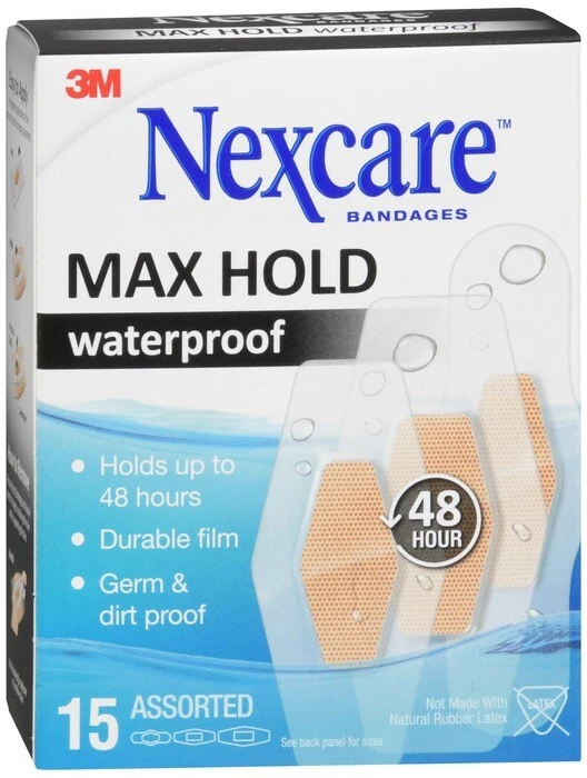 Vendajes Nexcare Max Hold impermeables surtidos 15 EA Foto 1 de 1