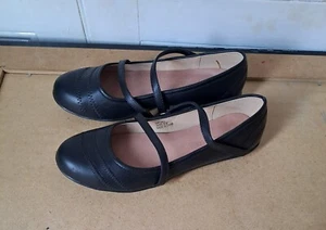 UK Size 5 Heavenlysole Women's Ladys Leather Shoes EU 38 Black Work Office Nurse - Picture 1 of 9
