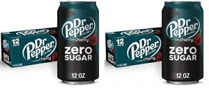 (24er Pack) Dr Pepper Zero Sugar Cherry Soda Erfrischungsgetränk, süß & glatt, 12 flüssige Unzen - Bild 1 von 6
