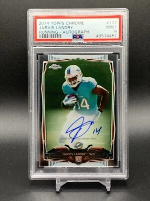 2014 Topps Chrome Jarvis Landry Autograph  Rookie Running Variation PSA 9 RC - Image 1 of 2